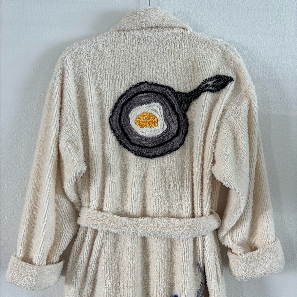 RARE Canyon Group "Breakfast is Served" Chenille Robe - Size S - The Nanny Core - Picture 9 of 11